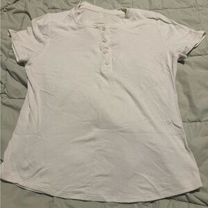NWOT Lululemon Hold Tight Short-Sleeve Henley in Light Ivory, size 10
